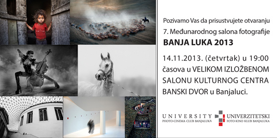 Pozivnica za 7. Međunarodni salon fotografije - Banja Luka 2013