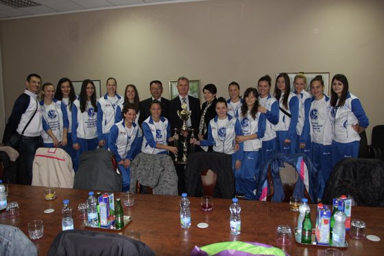 Rector Stanko Stanic received the players from the women's volleyball players and the management of the UVC ''BL volley''