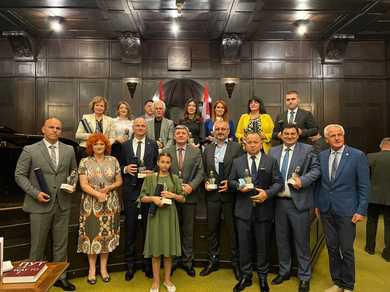 Rector Gajanin and Dean Malinović Winners of the ,,Captain Miša Anastasijević’’ Award